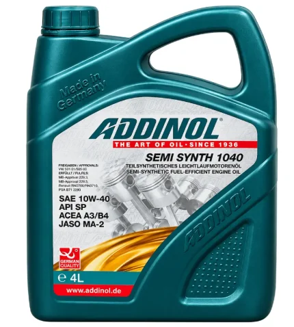 روغن موتور ADDINOL Semi Synth 1040 SAE 10W-40 API SP – حجم 4 لیتر