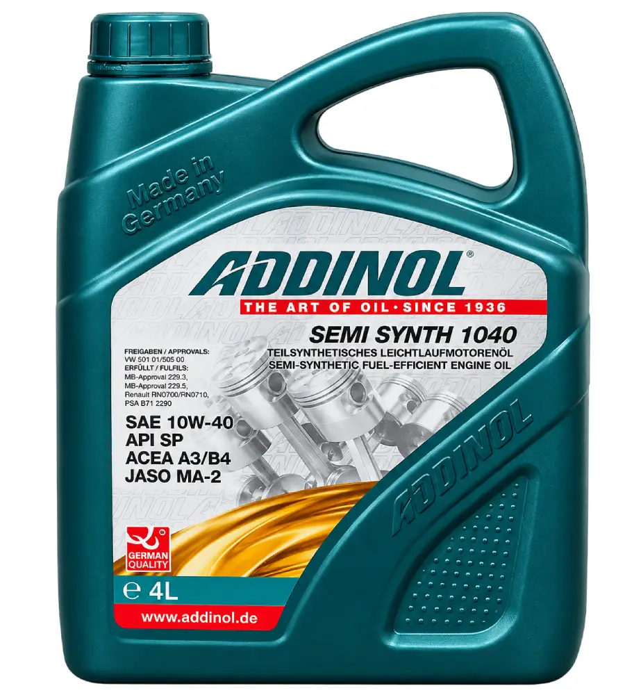 روغن موتور ADDINOL Semi Synth 1040 SAE 10W-40 API SP – حجم 4 لیتر